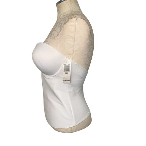 Felina Strapless Seamless Lightweight Bustier Bra in White Size 36D - Picture 7 of 12